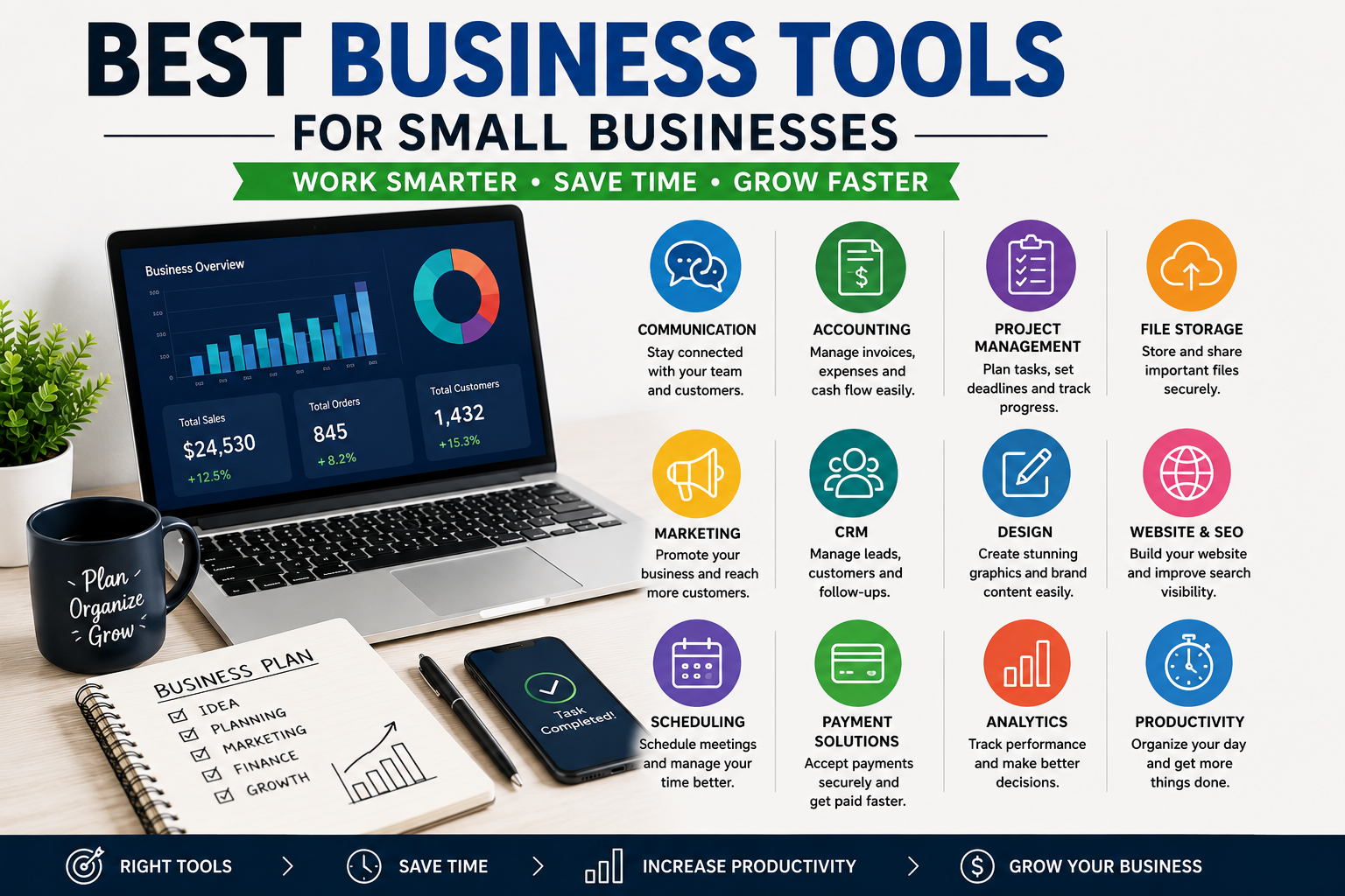 Best Business Tools for Small Businesses to Save Time and Grow