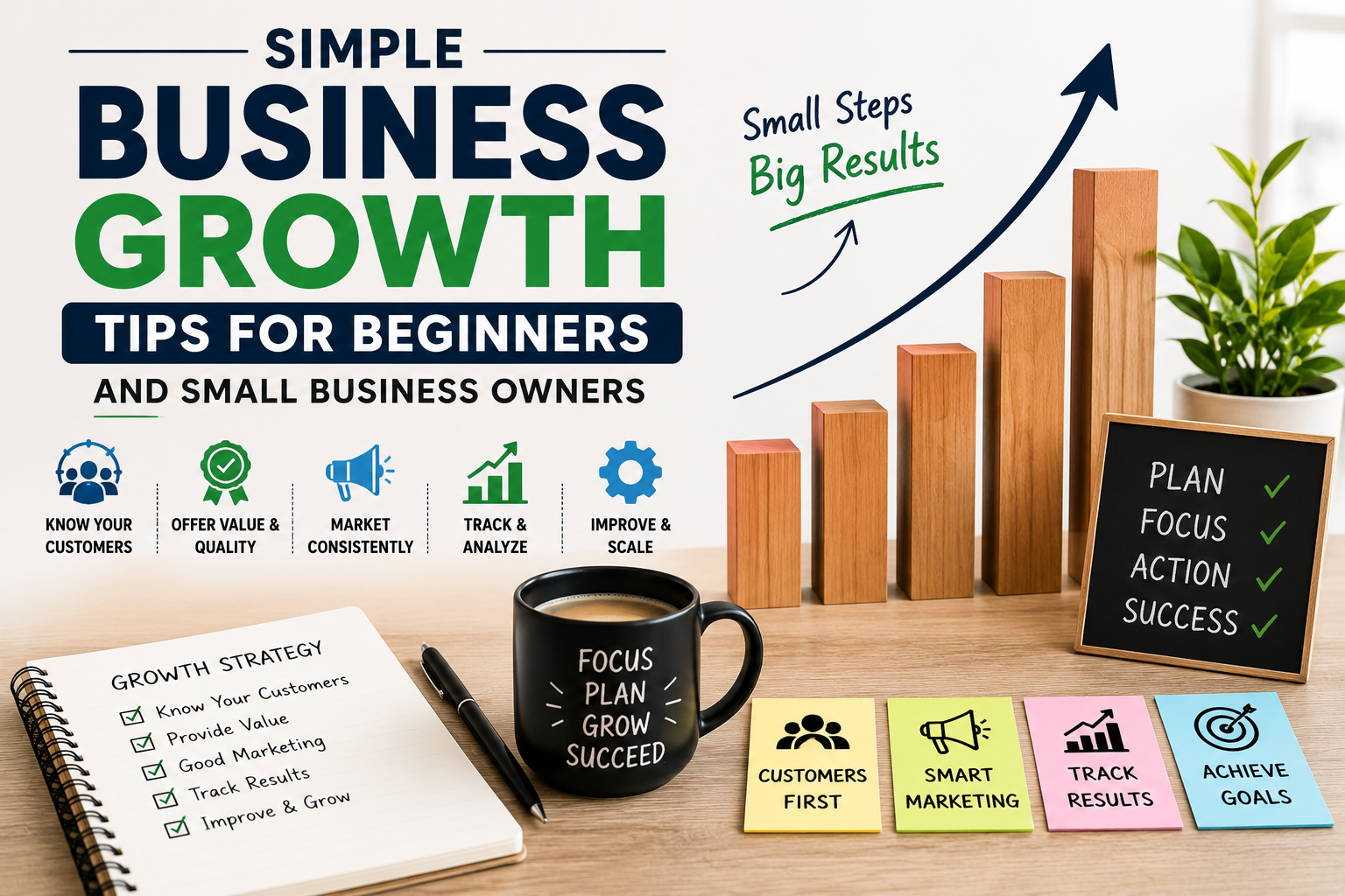 Business Growth Tips for Beginners & Small Owners