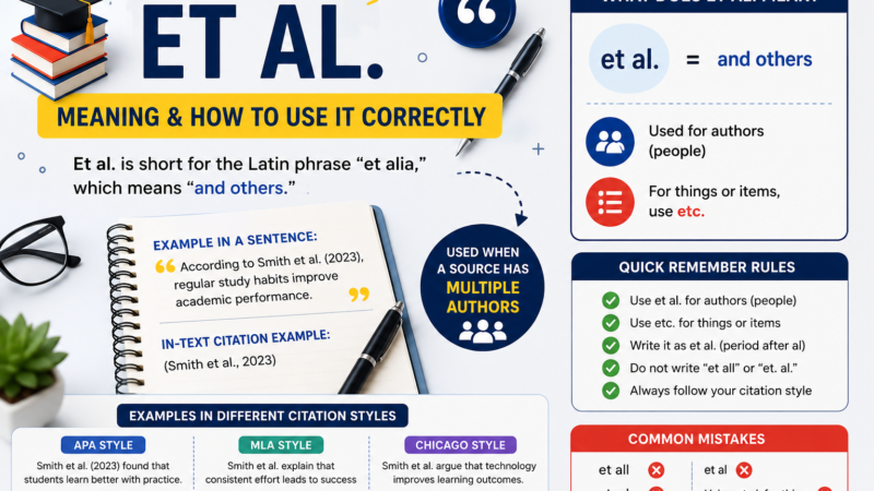 Et Al Meaning: How to Use It Correctly