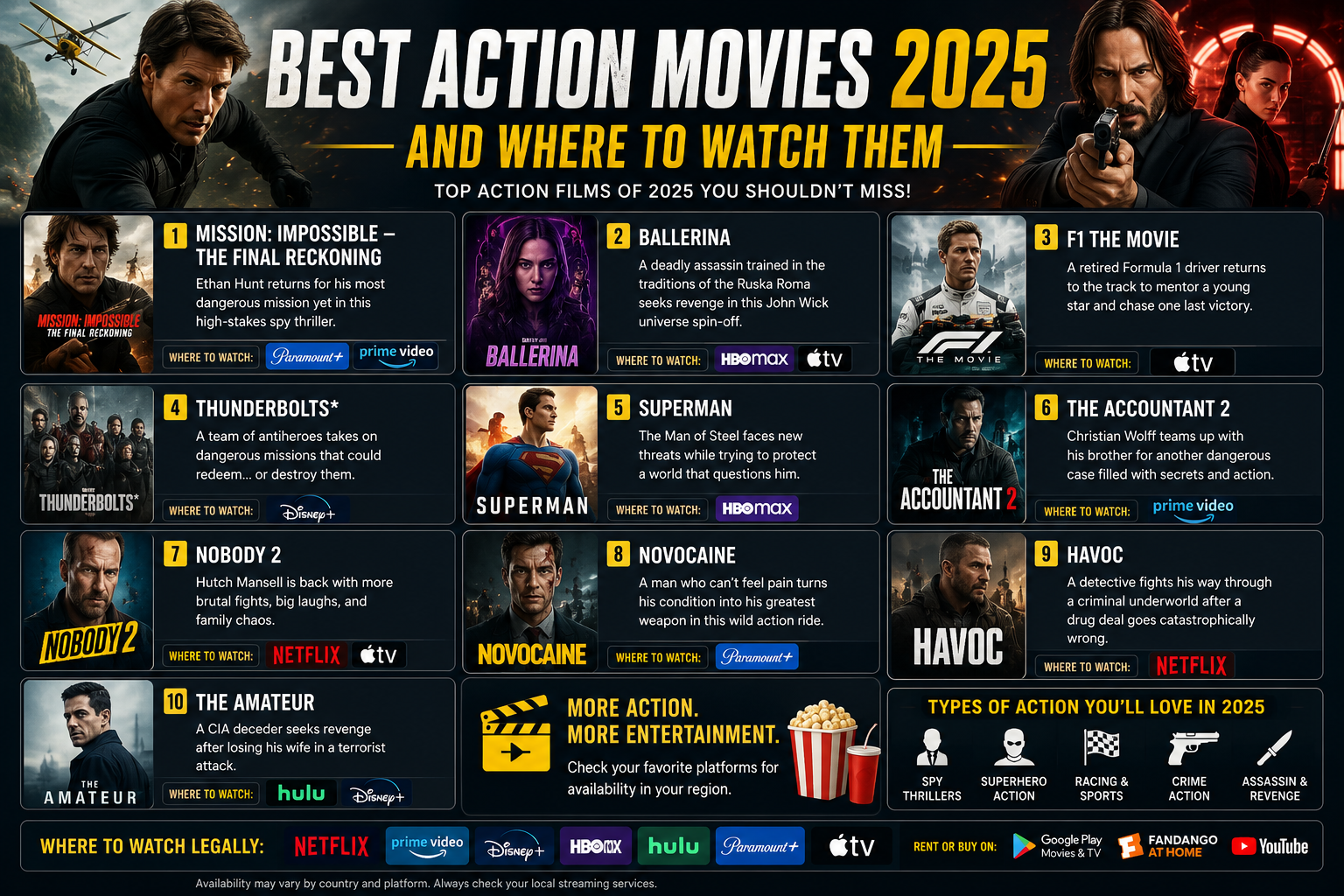 Best Action Movies 2025 and Where to Watch Them