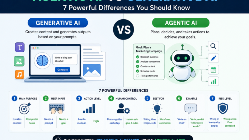 Agentic AI vs Generative AI: 7 Powerful Key Differences Explained